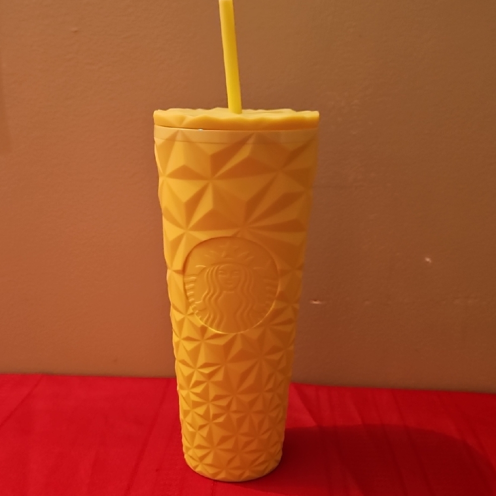 Starbucks 24 oz Geometric Yellow Tumbler